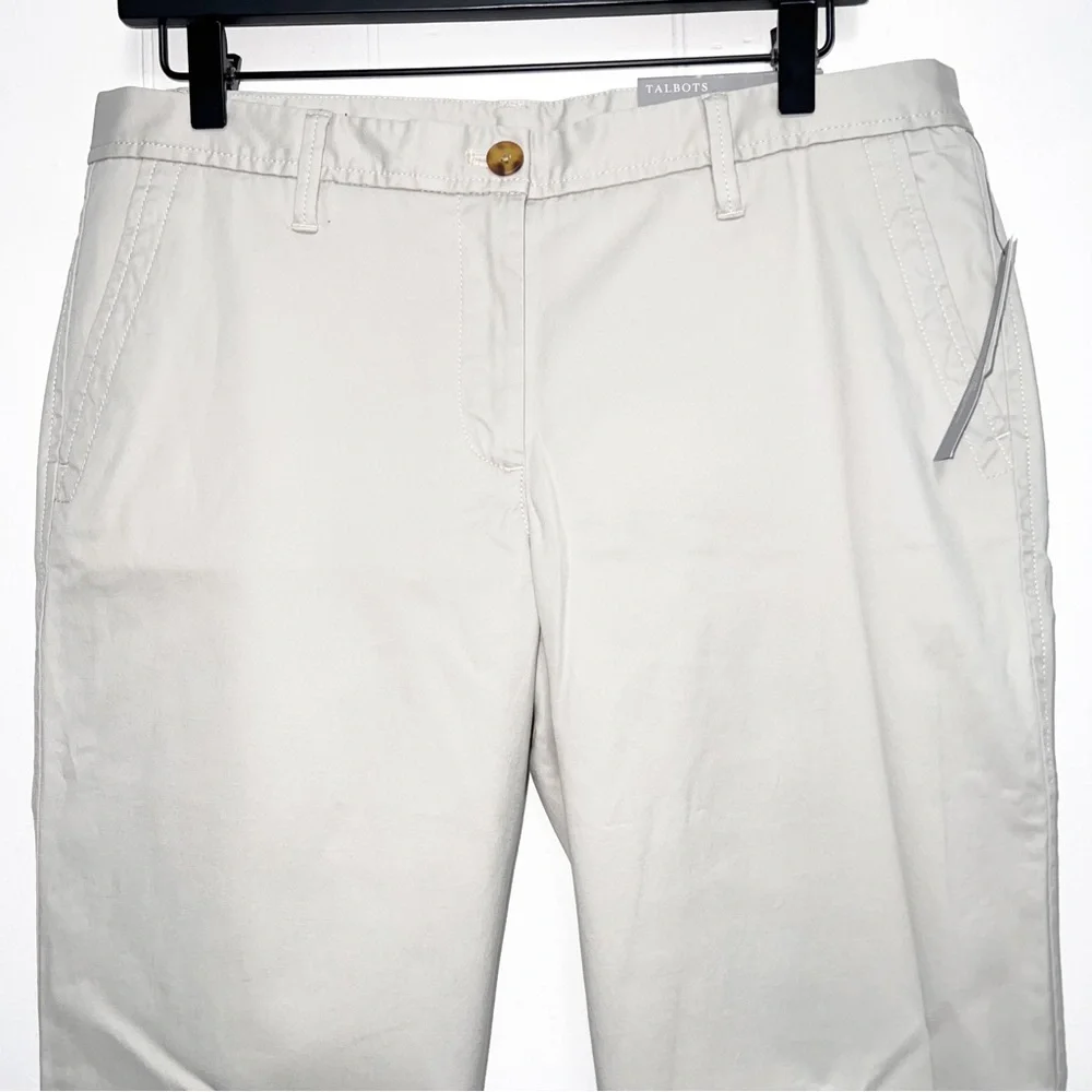 Talbots Gray Taupe Classic Girlfriend Chino Pants - Picture 5 of 12